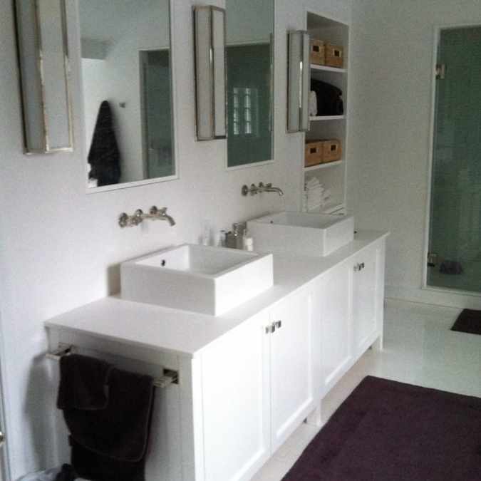 White bathroom vanity